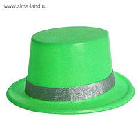 Шляпа пластиковая "Фееричный цилиндр", р-р 56-58, цвет зелёный