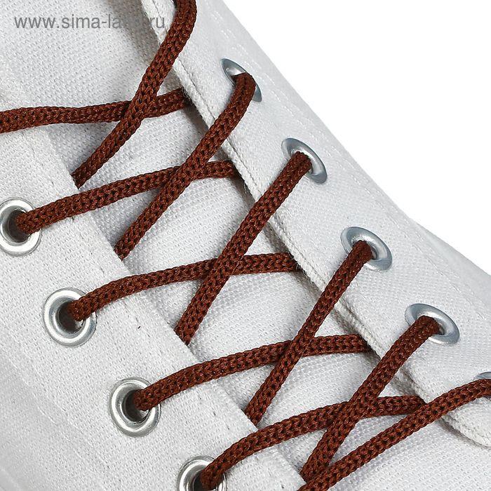 Шнурки для обуви, d = 3 мм, 70 см, пара, цвет коричневый