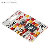 Карта памяти Mirex microSD, 128 Гб, SDXC, UHS-I, класс 10, с адаптером SD