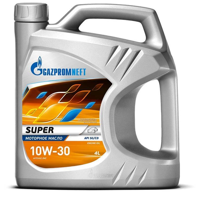 Масло моторное Газпром Super 10W-30 полусинтетическое канистра 4л.