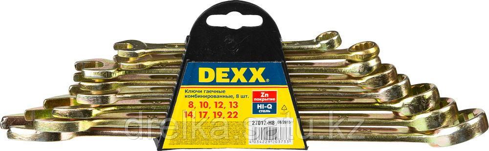 Набор комбинированных гаечных ключей 8 шт, 8 - 22 мм, DEXX