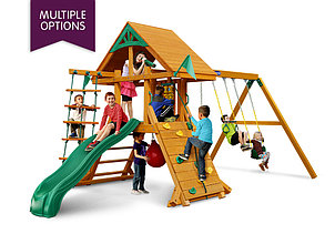 Детская площадка Ласточка с крышей из дерева