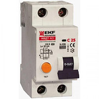 Дифференциальные автоматы EKF Дифференциальный автомат АВДТ-63 16А/30мА [характеристика C. эл-мех тип A] 6кА
