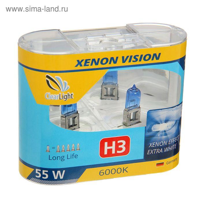 Галогенная лампа Clearlight XenonVision, H3, 12 В, 55 Вт, набор 2 шт