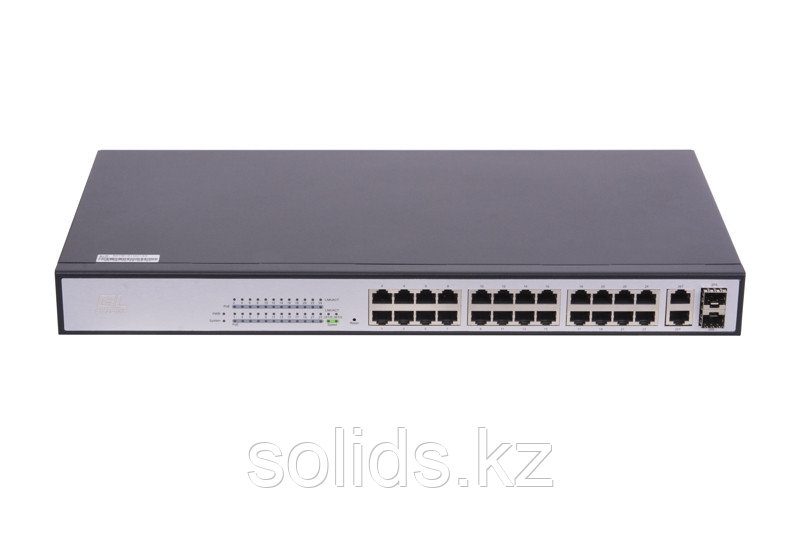 Web Smart управляемый, 24 PoE (802.3af/at) портов 100Мб/с, 2 ComboSFP 1000Мб/с, 300Вт