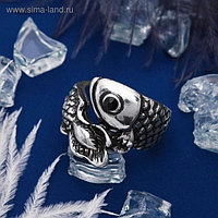 Кольцо "Рыбка", размер 16, цвет чернёное серебро