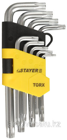 Набор STAYER Ключи "MASTER" имбусовые короткие, Cr-V, T2-T10 мм, 9 предметов, фото 2