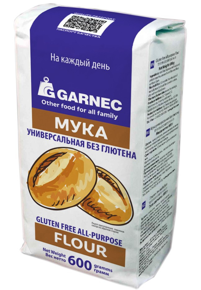 Мука Гарнец универсальная без глютена, 600 гр