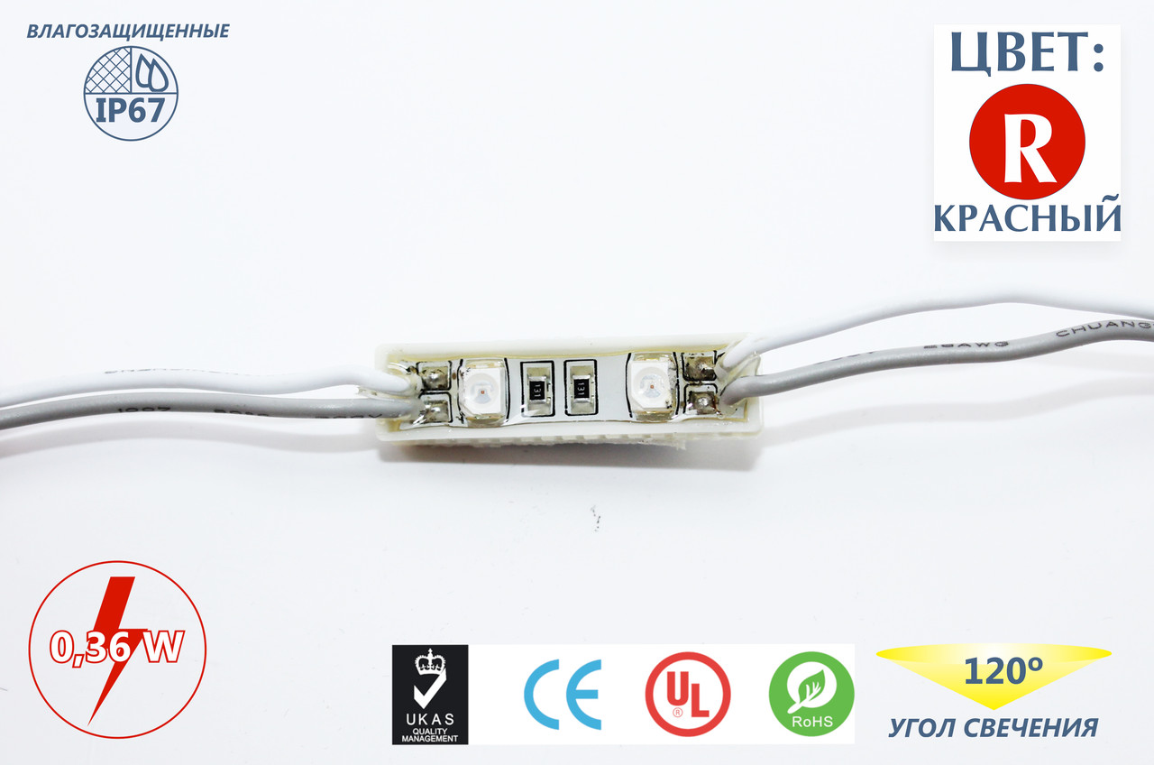 Светодиодные модули FT0524R2SMD2835 (IP67) 0,36W, цвет - красный