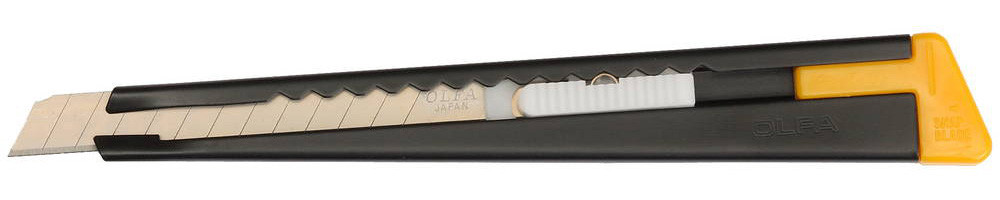 Нож с выдвижным лезвием, черный Olfa OL-180-BLACK (9мм)