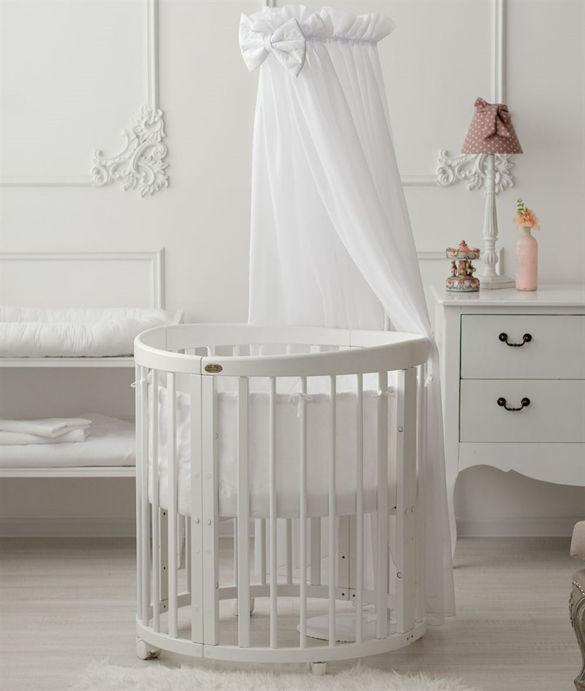 Bambini Кроватка детская Bambini овальная М 01.10.14 Белый