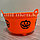 Конфетница круглая для Хэллоуина принт тыква оранжевая, фото 2