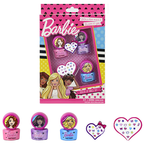Barbie Игровой набор детской декоративной косметики для ногтей Markwins 9708351