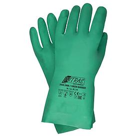 NITRAS 3450 GREEN BARRIER, химостойкие перчатки нитриловые, зелёные, длина 32 см