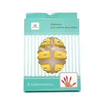 TNL Зажимы для снятия гель-лака (10шт) желтые,малиновые, фиолет.