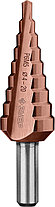 Сверла ЗУБР "КОБАЛЬТ" ступенчатые по сталям и цветным металам, сталь Р6М5 с кобальтовым покрытием, фото 2