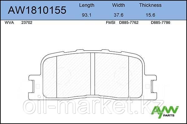 AYWIPARTS Колодки тормозные задние TOYOTA Camry(V30) 2.4-3.0 01>, фото 1