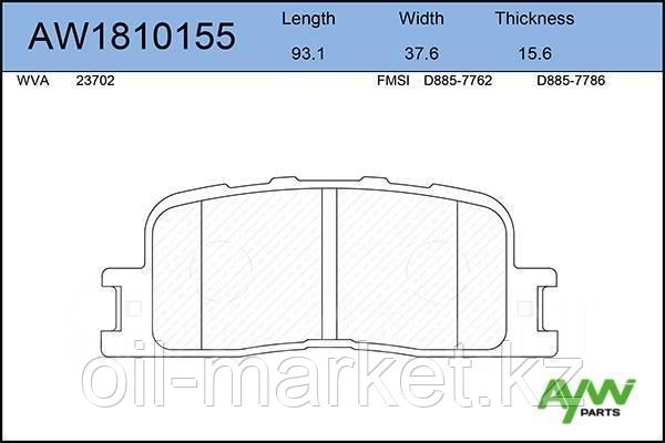 AYWIPARTS Колодки тормозные задние TOYOTA Camry(V30) 2.4-3.0 01>, фото 2