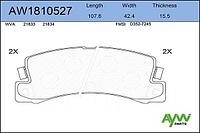 AYWIPARTS Колодки тормозные задние TOYOTA Camry(V20) >01/2.4 01>/Carina(T150/170) /Carina E(T190)
