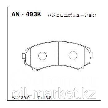 AKEBONO JAPAN AN-493K Колодки передние Mitsubishi Pajero >97, Pajero Sport >98, Grandis >04, фото 2