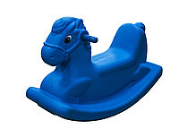 Детские качели-качалка в виде лошадки (голубые)