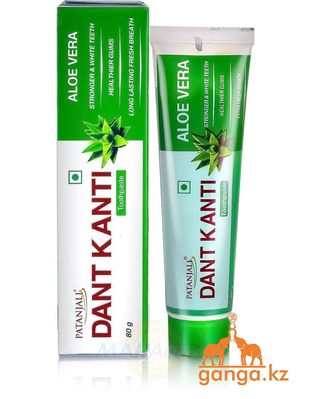 Аюрведическая зубная паста Алоэ Вера (Dant Kanti Aloe Vera Toothpaste PATANJALI), 80 гр.