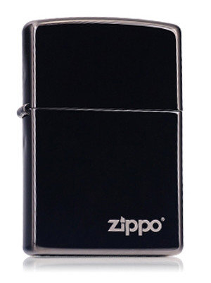 Зажигалка Zippo 24756ZL Ebony with Zippo Logo, фото 1