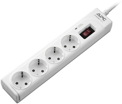 APC Сетевой фильтр P43-RS Essential SurgeArrest, CEE7 Schuko, 4 розетки, шнур 1 м, 230В, белый, фото 2