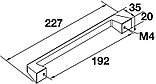 Мебельная ручка, цвет никель 227х35мм, фото 3