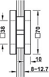 Ручка для стеклянной двери 8-12.7 мм, 70х70 мм, нержавеющая сталь, фото 2