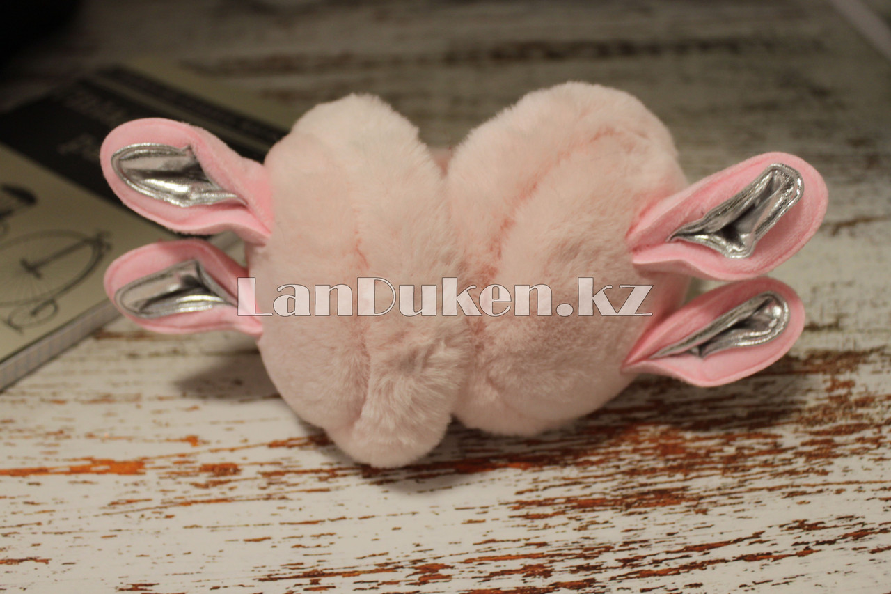 Меховые наушники с ушками зайца 18815-7 розовые - фото 6 - id-p56108840