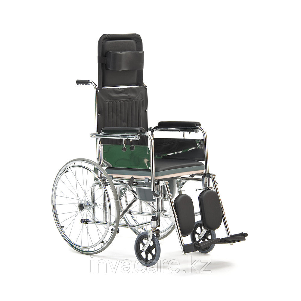 Кресло-коляска с высокой регулирующейся спинкой и сан.оснащением "Armed" FS619GC
