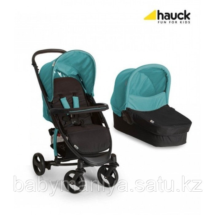 Коляска 2 в 1 Miami 4S Trio Set Hauck чёрно-бирюзовая (Майами 2 в 1)