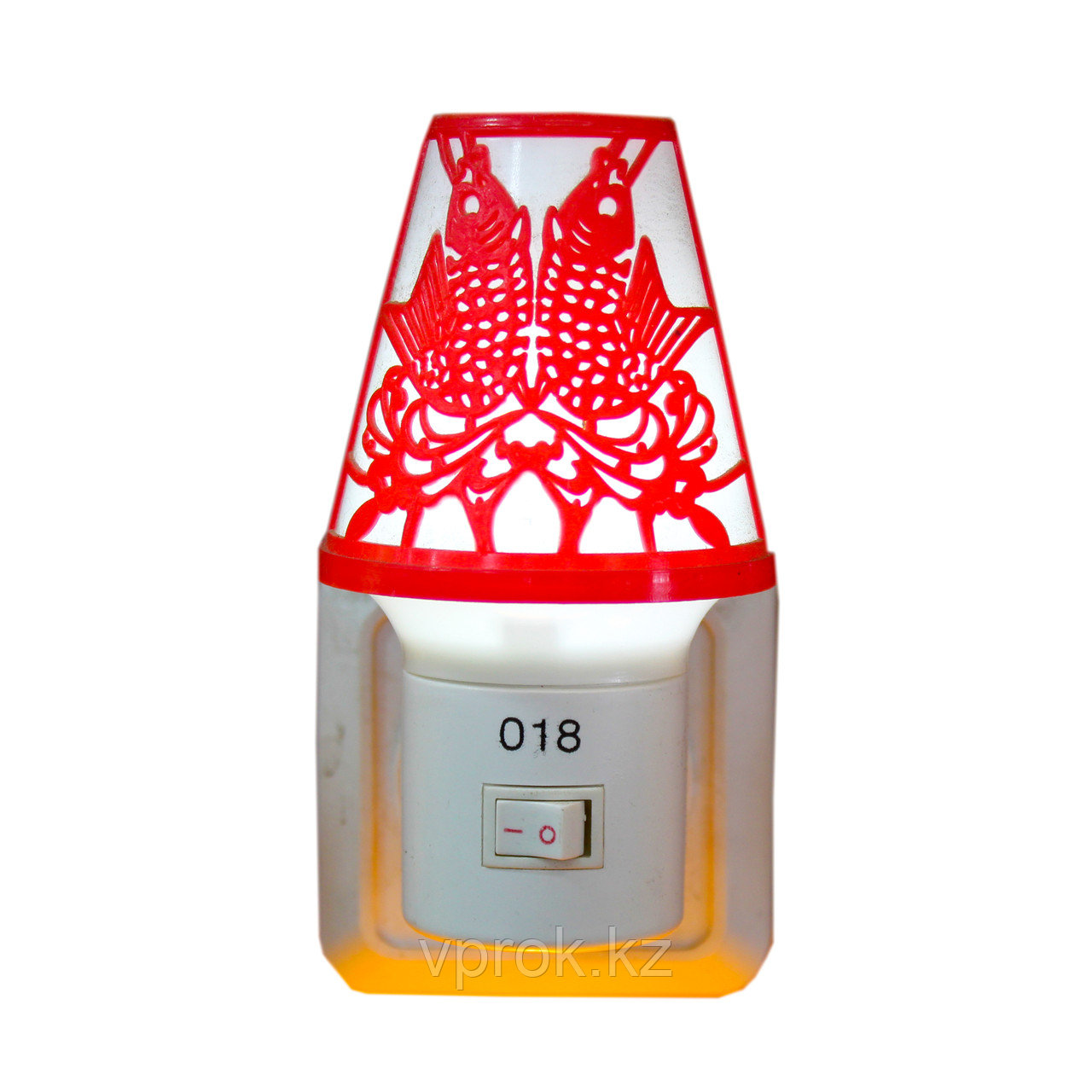LED ночник в розетку "Лампа", красный - фото 1 - id-p56206446
