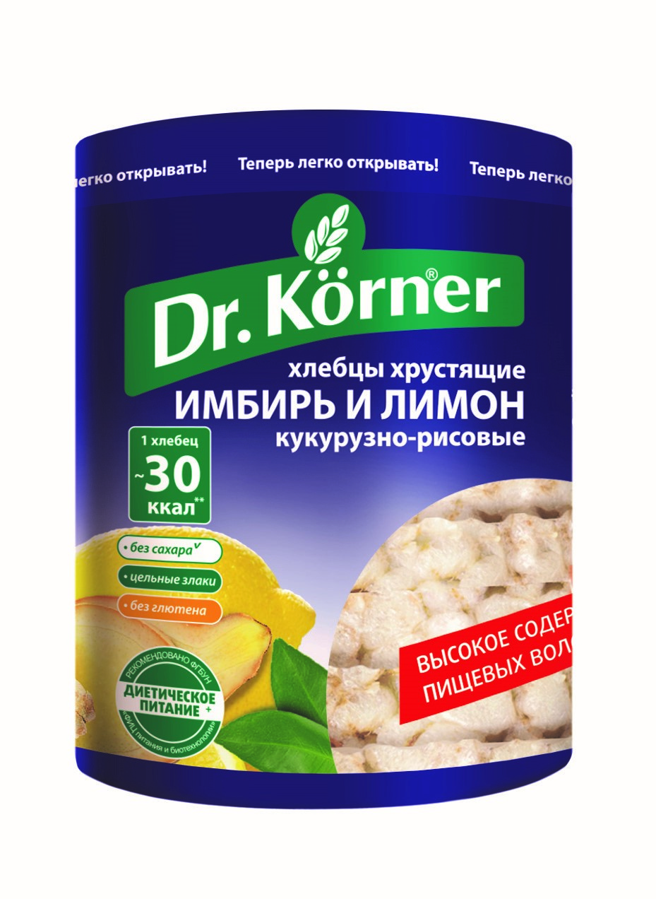 Хлебцы Dr.Korner «Злаковый коктейль «Имбирь и Лимон» - фото 1 - id-p56229293