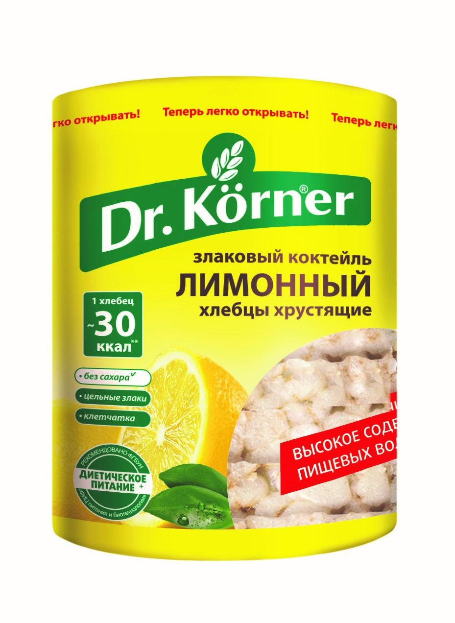 Хлебцы Dr.Korner «Злаковый коктейль» Лимонный - фото 1 - id-p56229323