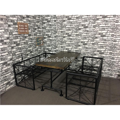 Комплект мебели для кафе Лофт (2 дивана, кресло, стол), фото 2