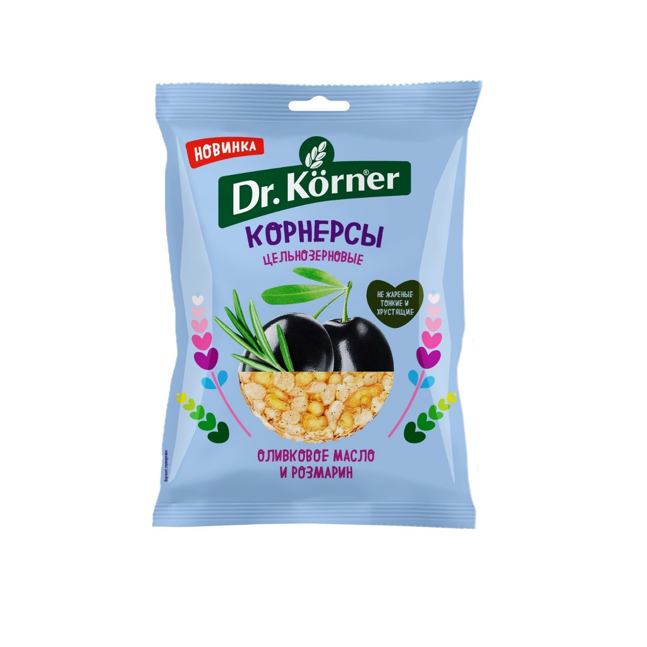 Чипсы Dr.Korner цельнозерновые кукурузно-рисовые с оливковым маслом и розмарином - фото 1 - id-p56229439