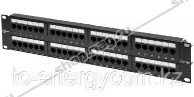 Коммутационная панель SNR, 19" неэкранированная, 2U, 48 портов, cat.5e, горизонтальная заделка