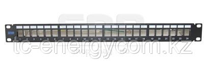 Патч-панель экранированная SNR, 24 порта, 19", 1U, для модулей KeyStone, незагруженная
