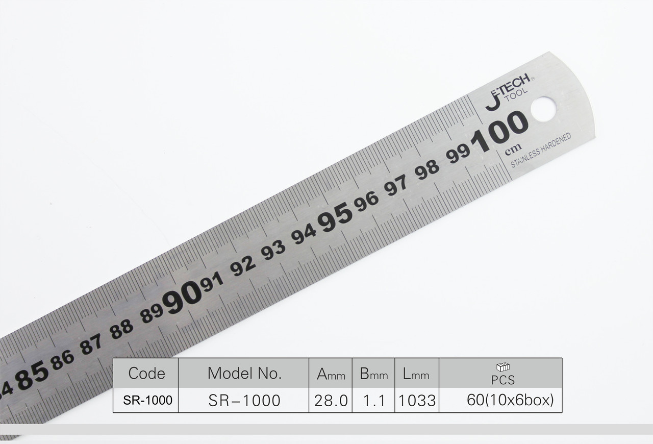 ЛИНЕЙКИ С ДЕЛЕНИЯМИ МЕТАЛЛИЧЕСКАЯ 100СМ SR-1000