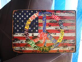 Ретро табличка металлическая "Американский флаг"