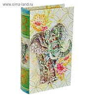 Сейф-книга дерево "Слон" шёлк, стразы 21х13х5 см