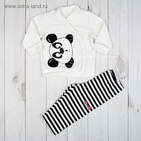 Костюм для девочки (жакет и брюки) "Я панда", рост 62 см (20), цвет чёрный/белый