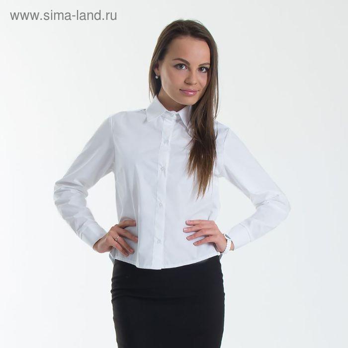 Рубашка женская полуприлегающая, размер 52-54, белый, хлопок 100%