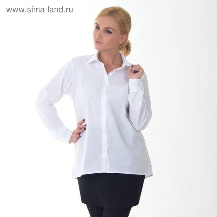 Рубашка женская трапеция, размер 40-42, белый, хлопок 100%
