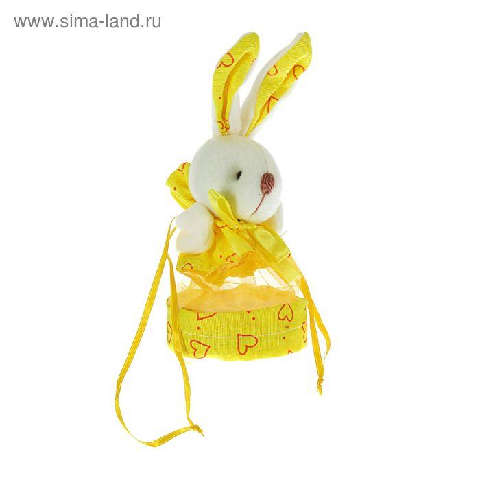 Подарочная сумочка "Зайка" с сердечками, цвета МИКС
