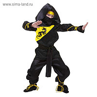 Карнавальный костюм "Ниндзя", р-р 30, рост 116 см, цвет чёрно-жёлтый