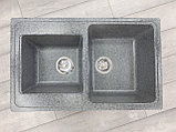 Мойка SOFI S-460 кухонная из искусственного камня квадратная двучашевая., фото 4
