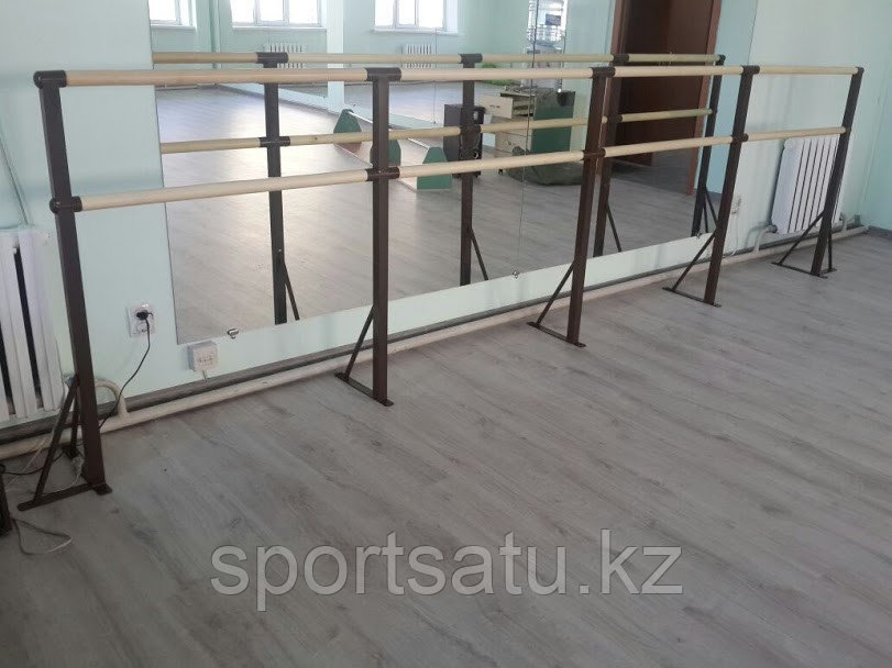 Хореографический (балетный) станок двухрядный - напольное крепление 4 метра, фото 1